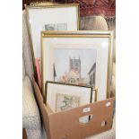 Assorted pictures and prints (2 boxes)