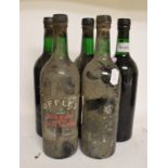 Five bottles of Offley Boa Vista vintage port, 1970 (4) Labels poor, bottles very soiled