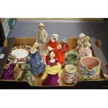 A Royal Doulton figure, Linda, HN2106, three other Royal Doulton, a Poole Pottery jug, 319/LEYE,