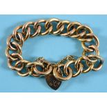 A 9ct gold bracelet, of heavy gauge, with a 9ct gold padlock clasp, approx. 101.6 g See illustration
