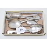 Ten silver dessertspoons, various patterns, makers and dates, approx. 11.7 ozt