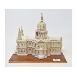 A Goldschieder box model, of St Paul's Cathedral, spire glued, tip missing, 24 cm high, on a