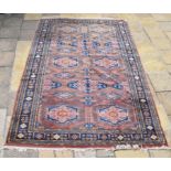 An Anatolian carpet, with geometrics motifs, 332 x 220 cm