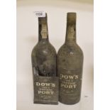Two bottles of Dow's vintage port, 1963 (2) Bottles heavily soiled, labels loose