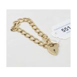 A 9ct gold bracelet, with a padlock clasp, approx. 19.9 g