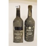 Two bottles of Dow's vintage port, 1963 (2) Bottles heavily soiled, labels loose