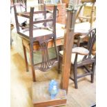 A set of late 19th century mahogany and brass personal weighing scales, with weights, a 19th century