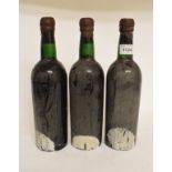 Three bottles of Taylor's port, 1955 Capsules knocked, no labels