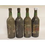 Four bottles of Offley Boa Vista vintage port, 1970 (4) Labels poor, bottles very soiled