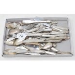 Assorted silver cutlery, various dates and makers, approx. 14.3 ozt, a group of silver fish