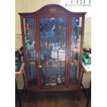 An Edwardian inlaid mahogany glazed display cabinet, 105 cm wide