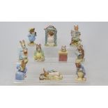 Ten Royal Albert Beatrix Potter figures, including Peter in the Gooseberry Net, and Tom Kitten and