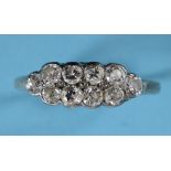 An 18ct gold and diamond cluster ring, set ten old brilliant cut stones, approx. ring size N See