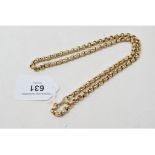 A 9ct gold chain, of heavy gauge, approx. 65.2 g