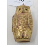 A sovereign and half sovereign case, in the form of an owl, 7 cm Report by RB Modern