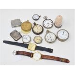 A gentleman's Longines wristwatch, an Accurist wristwatch, pocket watches, other watches, a silver