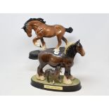 A Beswick group, Horses Great and Small, on ceramic base, 818/1034, and another, Spirit of Earth, on