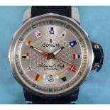 A gentleman's stainless steel Corum Admiral's Cup automatic wristwatch, with flag indices, on a