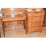 A mahogany pedestal chest, of four graduated long drawers, 65.5 cm wide, and an early 19th century