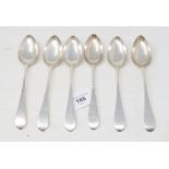 A set of six silver Scottish Old English pattern dessertspoons, Edinburgh 1796, approx. 5.8 ozt