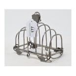 A mid 19th century silver naturalistic six division toastrack, Birmingham 1850, approx. 5.5 ozt,