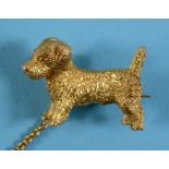 A 9ct yellow gold brooch, modelled as a terrier, approx. 9.9 g See front cover colour illustration