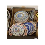 Assorted Mason's Ironstone plates and bowls, various patterns, sizes and shapes (box)