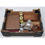 An Edwardian silver vesta case, initialled, Birmingham 1905, a silver cigarette case, other silver