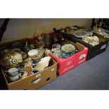 Assorted teawares, plates, vases, jugs, decanters, assorted ceramics and glass (qty)