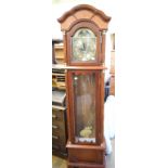 A reproduction longcase clock, 181 cm high