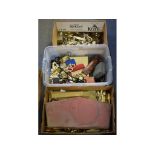 Assorted silver plate, costume jewellery and items (3 boxes)