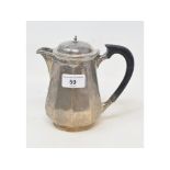 A silver hot water jug, Mappin & Webb, marks rubbed, approx. 12.8 ozt (all in), 15 cm high