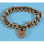 A 9ct gold bracelet, with a 9ct gold padlock clasp, approx. 48.5 g See illustration Padlock and