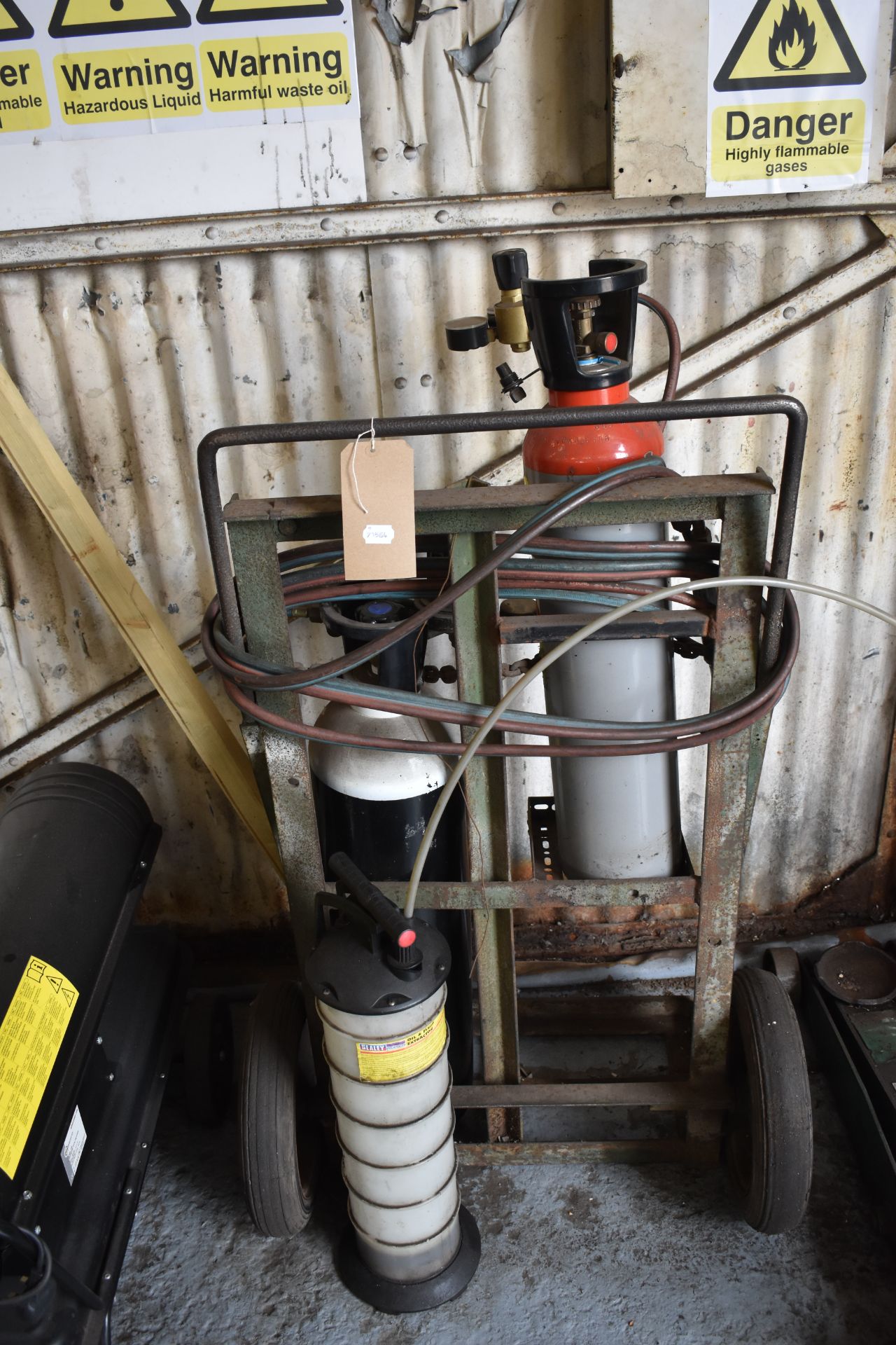 Oxy acetylene welding/cutting gear on a trolley (qty)