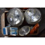 Assorted motor lighting, including head lamps, spot lamps, etc. (box)