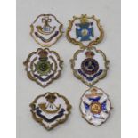 An enamel on brass sweetheart brooch, The Durham Light Infantry, another, Queen Victoria's Rifles (