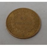 A French gold 20 francs, 1878