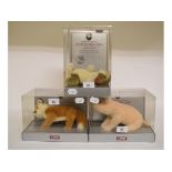 A Steiff Museum Collection limited edition Fox, replica 1910, 400582, another similar pig, replica