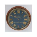 A wall clock, the 30 cm blue painted dial signed Chas Pitt, Duke St, Manchester Sq, with Roman