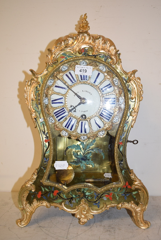A Louis XVI style bracket clock, the 17 cm diameter dial signed Jean Laroys a Paris, fitted an eight