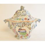 A Masons Ironstone soup tureen and cover, other ceramics, glass, a British Empire Collection figure,