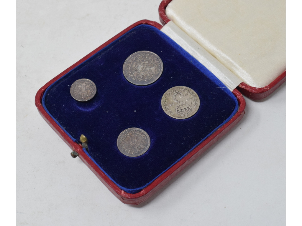 A maundy set, 1931, one coin replaced with a 1919 coin, cased - Image 2 of 2