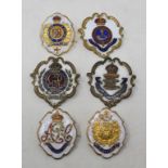 An enamel on brass sweetheart brooch, 5th London Rifle Brigade, another, Oxfordshire and