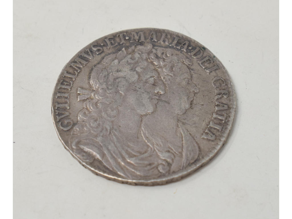 A William & Mary half crown, 1689