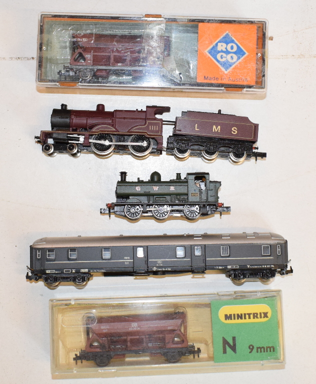 Assorted N gauge locomotives, rolling stock, accessories, track and items (box) - Image 3 of 4