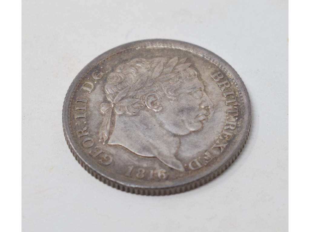A George III shilling, 1816
