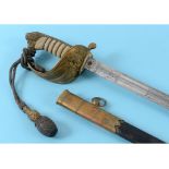 A George V Naval Officer's sword, the blade marked Gaunt & Son (late Edward Thurkle, London) and