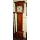 A longcase clock, the 28 cm diameter painted dial signed J Keys Exeter, with Roman numerals,