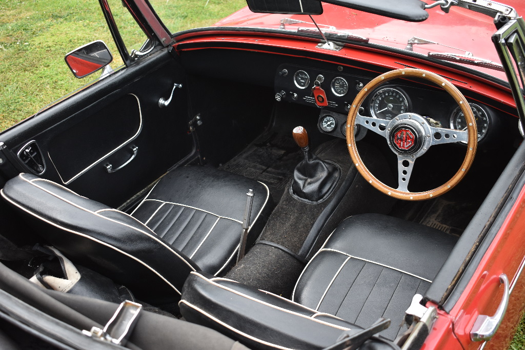 A 1967 MG Midget Mk III, registration number PLB 425E, red. The MG Midget is a no frills two seat - Image 4 of 6