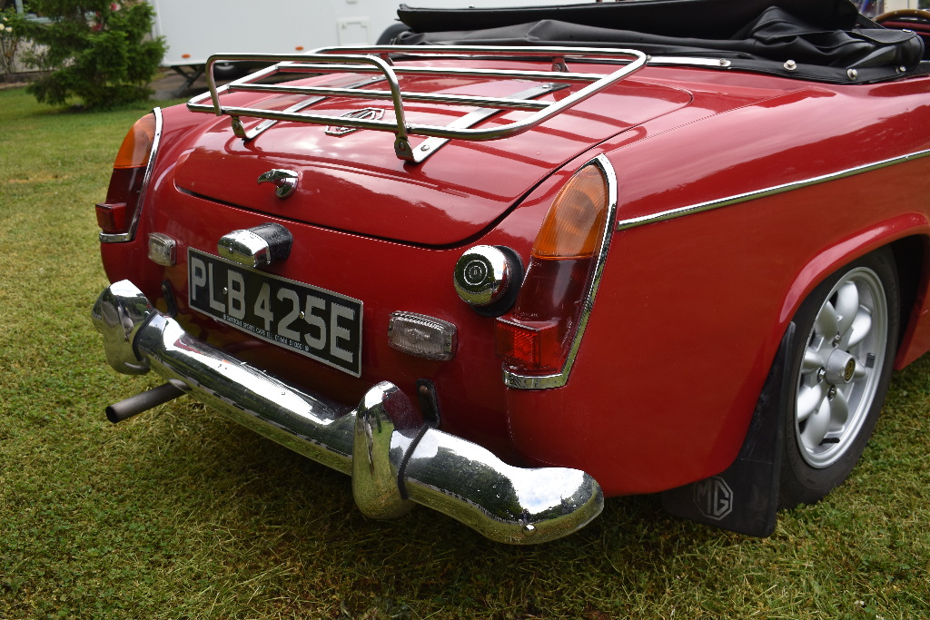 A 1967 MG Midget Mk III, registration number PLB 425E, red. The MG Midget is a no frills two seat - Image 5 of 6